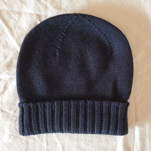 Barneys New York Italian Wool Beanie - Navy - NWT
